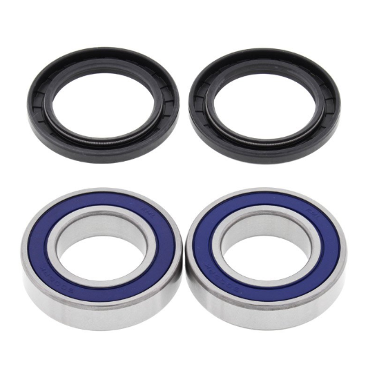 Rear Wheel Bearing Kit by DGT Agri for Suzuki Quadrunner (1988–1998); two black seals and two blue-sealed bearings.
