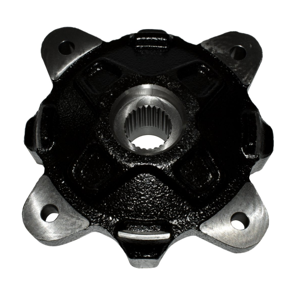 Front wheel hub by DGT Agri for Polaris Ranger 800/900D (2011–2014); black metal hub with splined center bore