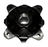 Front wheel hub by DGT Agri for Polaris Ranger 800/900D (2011–2014); black metal hub with splined center bore