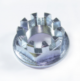 Outer hub nut for Honda TRX M20 x 1.0, wheel hub with serrated inner teeth, silver