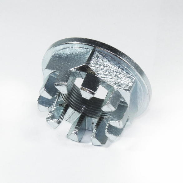 Outer hub nut for Honda TRX M20 x 1.0 wheel hub, silver metal