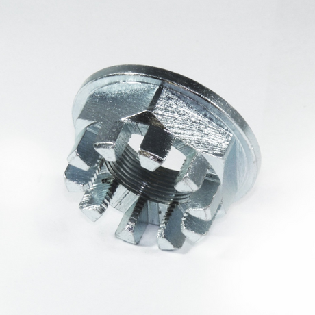 Outer hub nut for Honda TRX M20 x 1.0 wheel hub, silver metal