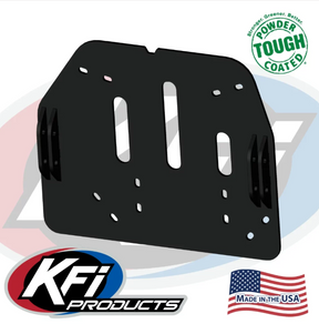 KFI Plough Mount winch plate for Polaris Scrambler/Sportsman, black powder-coated steel