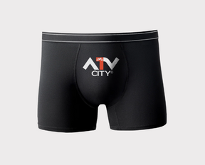 Boxer shorts ATV City black with white-trim waistband and ATV City logo, large size