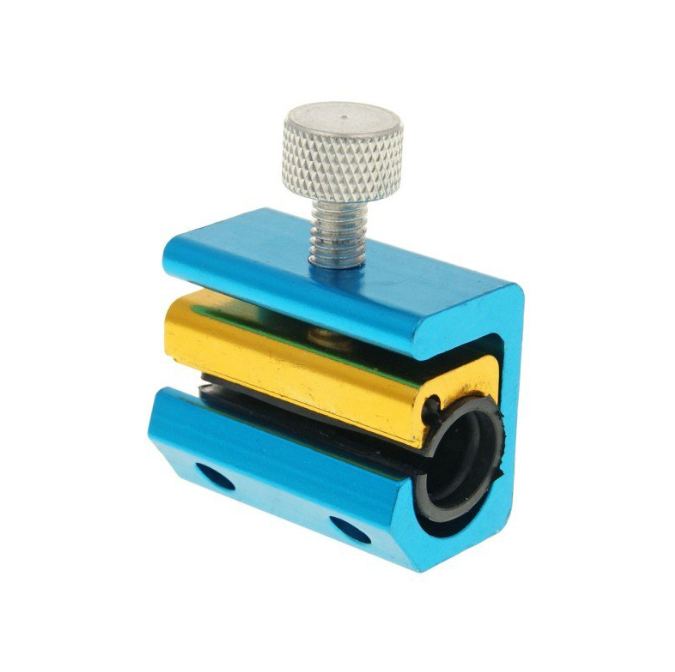 Cable Luber lubrication tool for control cables, blue clamp with yellow insert, DGT Agri.
