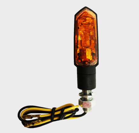LED indicators amber lens with black stem, DGT Agri pack of 2 turn signals