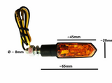 LED Indicators – amber lens, black stem turn signals; DGT Agri (pack of 2)