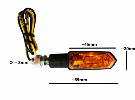 LED Indicators – amber lens, black stem turn signals; DGT Agri (pack of 2)