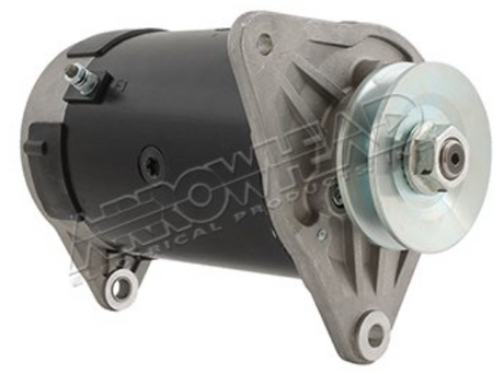 Starter generator for Club Car DS / EZ-GO golf carts (1980–2006), black motor with silver pulley