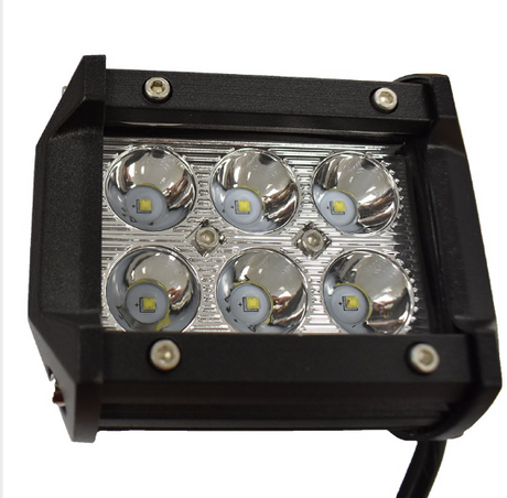 DGT Agri Hyper LED Spot Light 18W 12V/24V LED light bar with six LEDs in a black aluminum housing