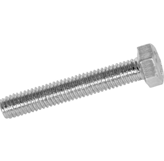 Hex bolt M6 x 30mm, high-tensile, silver metal finish.