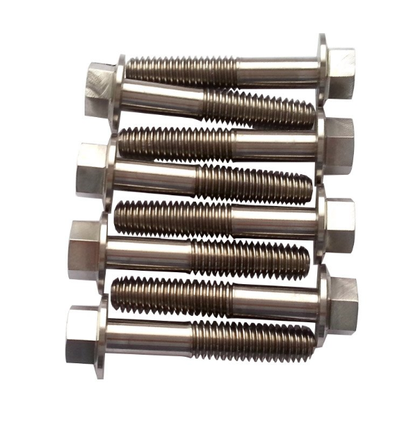 Flange bolts M6 x 40mm HT threaded, steel bolts with hex heads