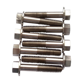Flange bolts M6 x 45mm HT Part Threaded; six bolts shown in metal finish (pack of 25)