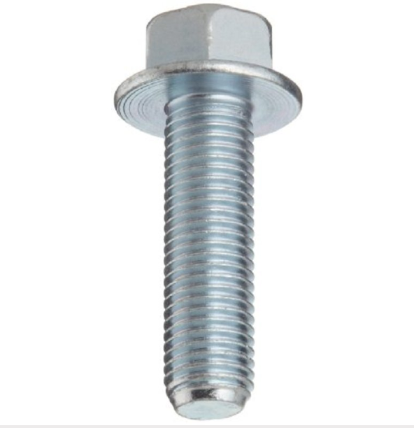 Flange bolt M8 x 25mm high-tensile with hex head and flange, metallic finish