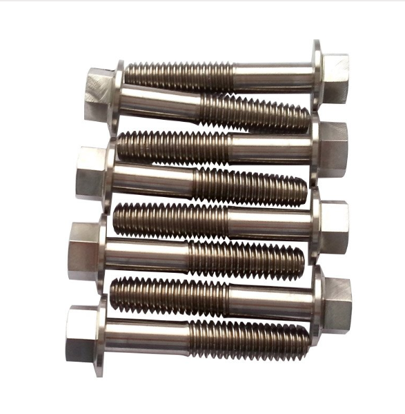 Flange bolts M8 x 45mm HT threaded; several metallic hex flange bolts shown