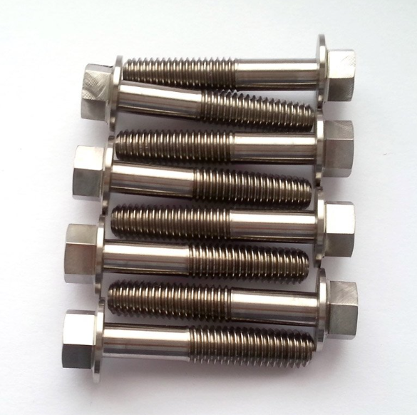 Flange bolts M10 x 100mm HT threaded, six bolts shown in a pack of 10