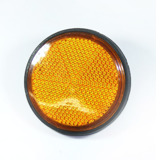 Round Amber Reflector - 6mm mounting bolt, DGT Agri, vehicle safety equipment