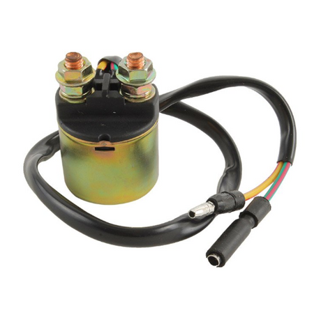 Starter Relay for Honda TRX250/TRX400 (2001–2020); metal body, black top, multi-color wiring