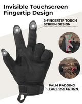 Motorcycle Tactical Gloves – Black Large by DGT Agri with touchscreen fingertips and palm padding