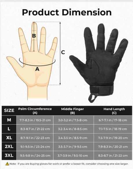Motorcycle / Tactical Gloves – Black (Large); safety PPE motorcycle gloves.