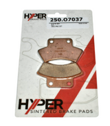 Rear disc brake pad set for Polaris ATV; two copper-colored sintered pads in Hyper packaging.