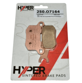 Brake pads set (2) Hyper sintered copper-colored rear disc brake pads in packaging