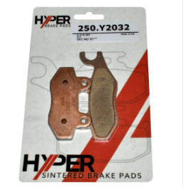 Hyper sintered brake pads blister pack; two bronze front/rear ATV brake pads (250.Y2032)