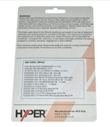 Front/Rear Disc Brake Pad Set packaging by ATV City; Hyper logo visible on white packaging with model compatibility list.