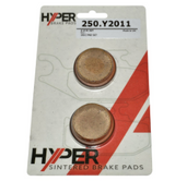 Brake pads (Hyper) for Yamaha YFM200/225/250/350 Moto-4; sintered rear pads, two copper discs in blister pack.