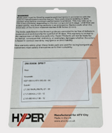 Rear disc brake pad set for ATVs; ATV City packaging with Hyper logo, fits Kawasaki KSF400/KFX400 and Suzuki LTZ400.