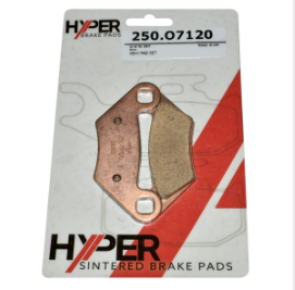 Hyper sintered brake pads front/rear set for Polaris ATVs, copper-colored friction material (250.07120)