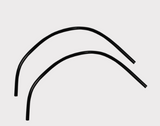 Carburetor hoses for ATV: two black curved hoses shown