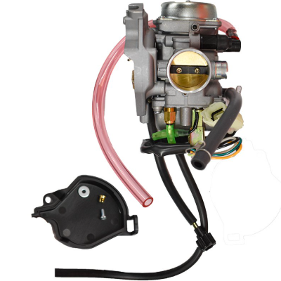 Carburetor Assembly for Kawasaki KVF300 Brute Force ATV, ATV City, complete 2-piece carburetor with pink hose
