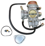 Carburetor assembly for Yamaha YFM600 Grizzly ATV by ATV City, metallic gray with gasket and mounting hardware