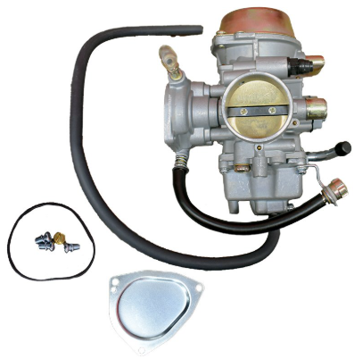 Carburetor assembly for Yamaha YFM600 Grizzly ATV by ATV City, metallic gray with gasket and mounting hardware