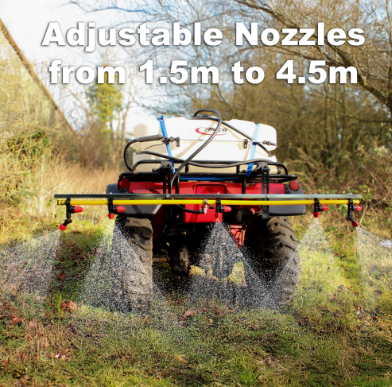Hyper Diverse Boom Quick Release Sprayer Boom 1.5m–4.5m with adjustable nozzles, yellow