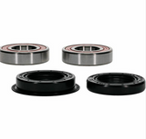 4-piece rear wheel bearing kit for Kubota RTV900/RTV1100/RTV1140; includes two silver bearings and two black seals.