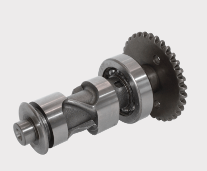 Camshaft with drive gear, silver metal, for Honda TRX250 Recon