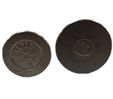 Engine valve pair, dark metal, two pieces with Japan-made markings