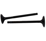 Engine valve pair in black metal for ATV engines, two valves.