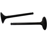Engine valve pair, two black metal valves for ATV engines