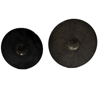 Engine Valve Pair (2) for Yamaha ATVs, dark metal discs, ATV City