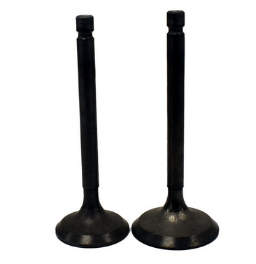 Engine valve pair for Yamaha YFA1 Breeze / YFM125 Grizzly, black steel valves, ATV City
