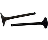 Engine Valve Pair for Yamaha YFM350ER Moto-4 and YFM350FW Big Bear, black metal valves with long stems