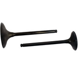 Engine Valve Pair, black metal valves with long stems for ATV engines