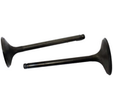 Engine valve pair, dark metal finish with long stems