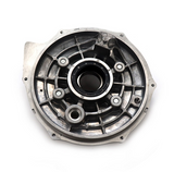 Rear brake backing plate for ATVs, circular silver metal plate with central hub, ATV City brand.