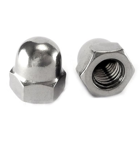 DGT Agri domed nuts, 10mm AF14 P1.25, chrome finish, 2 pieces