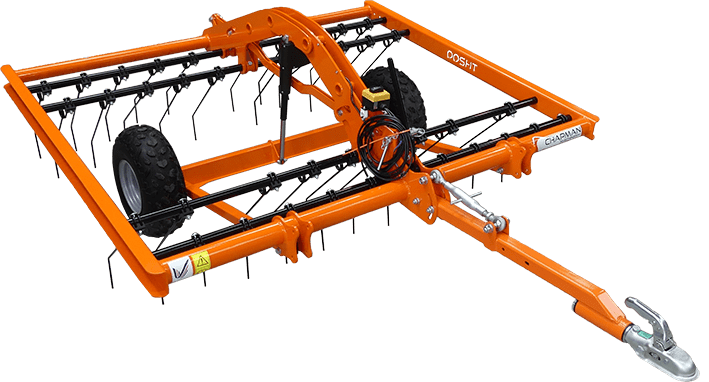 Chapman TH200 tine harrow for ATV/UTV, 2.0m orange frame with 40 spring tines