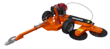Chapman TS600 Pro ATV Trailed Strimmer with twin pivoting heads, orange frame and Honda 13hp engine